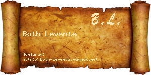 Both Levente névjegykártya